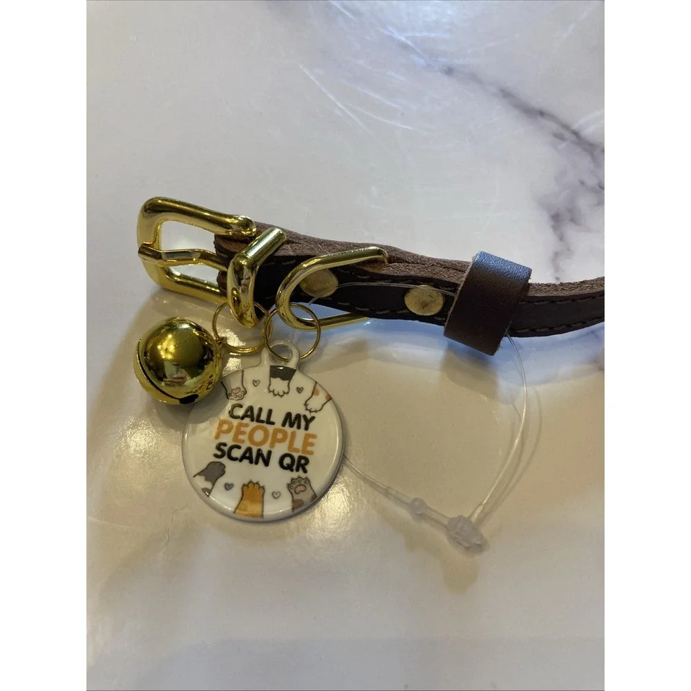 Bronzedog Leather Cat Collar Size 7